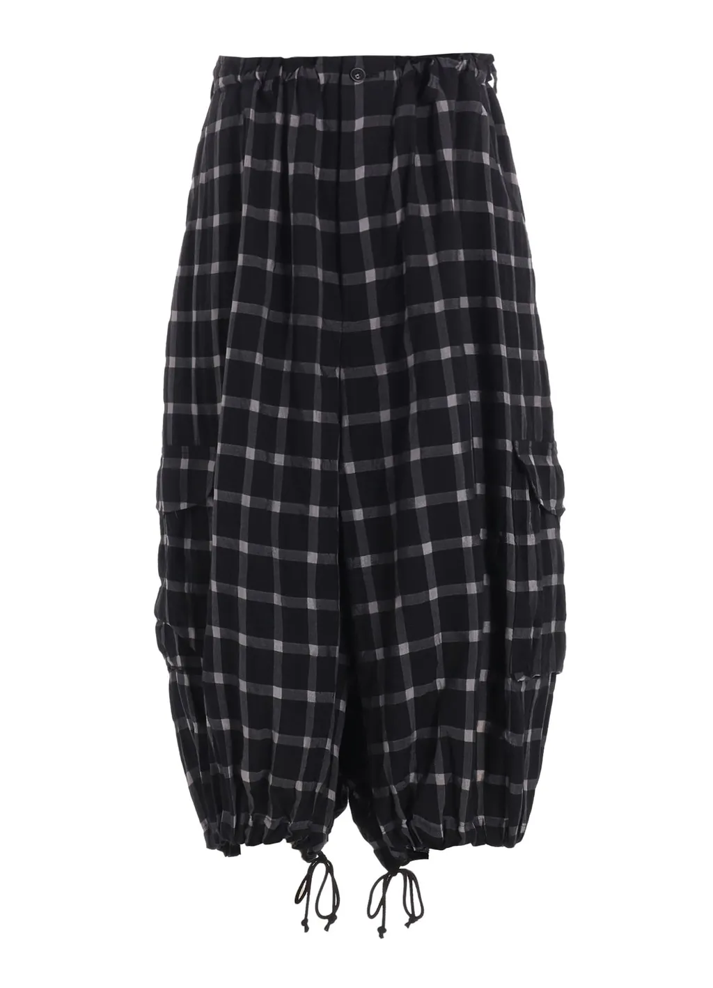 Cotton Cupro Plaid Pants