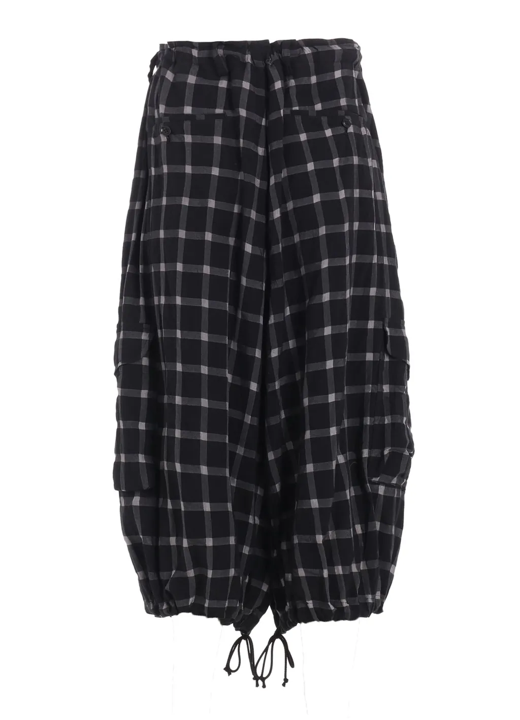 Cotton Cupro Plaid Pants