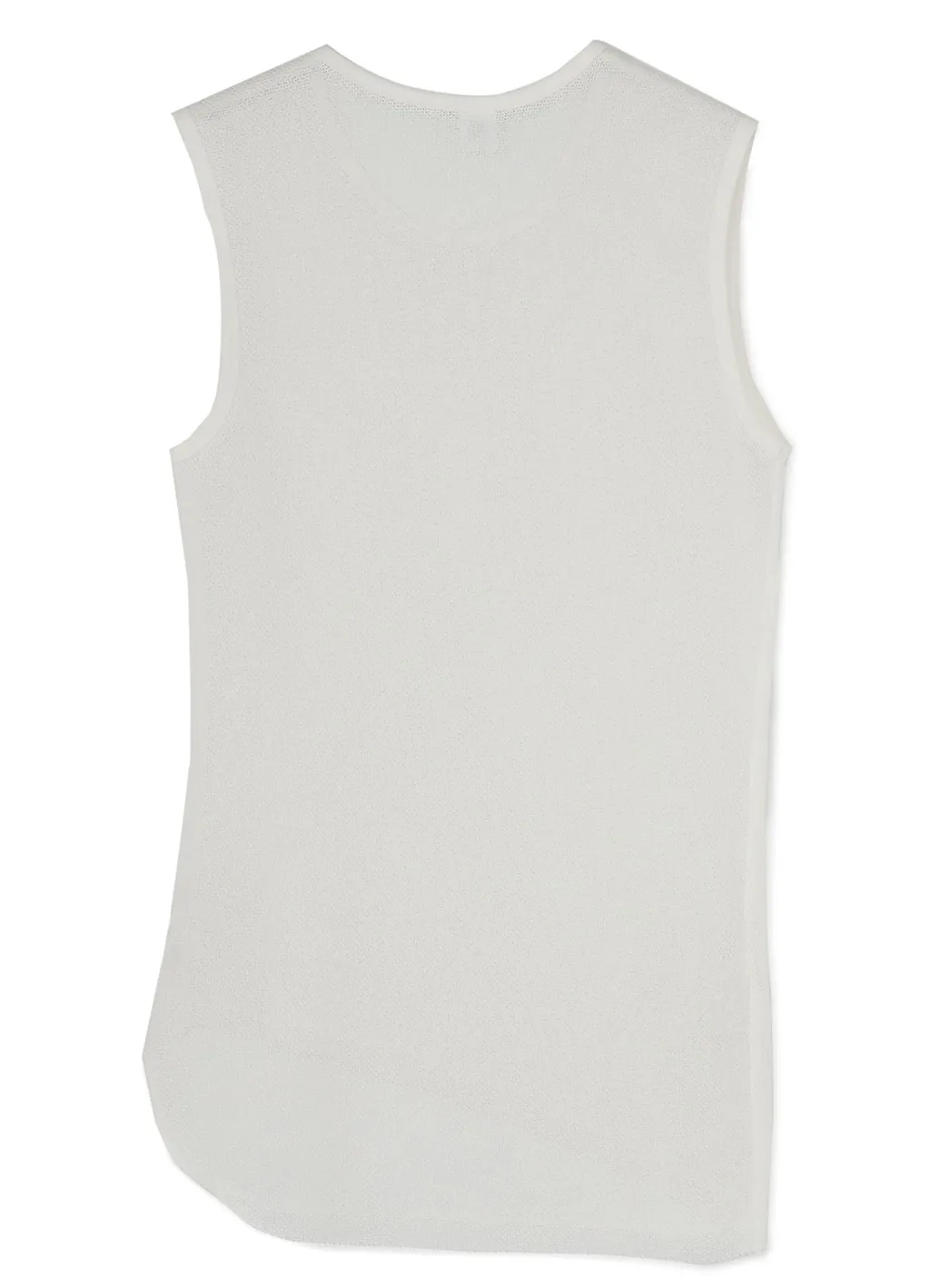 Cotton Faux Linen Knit Asymme Tank Top