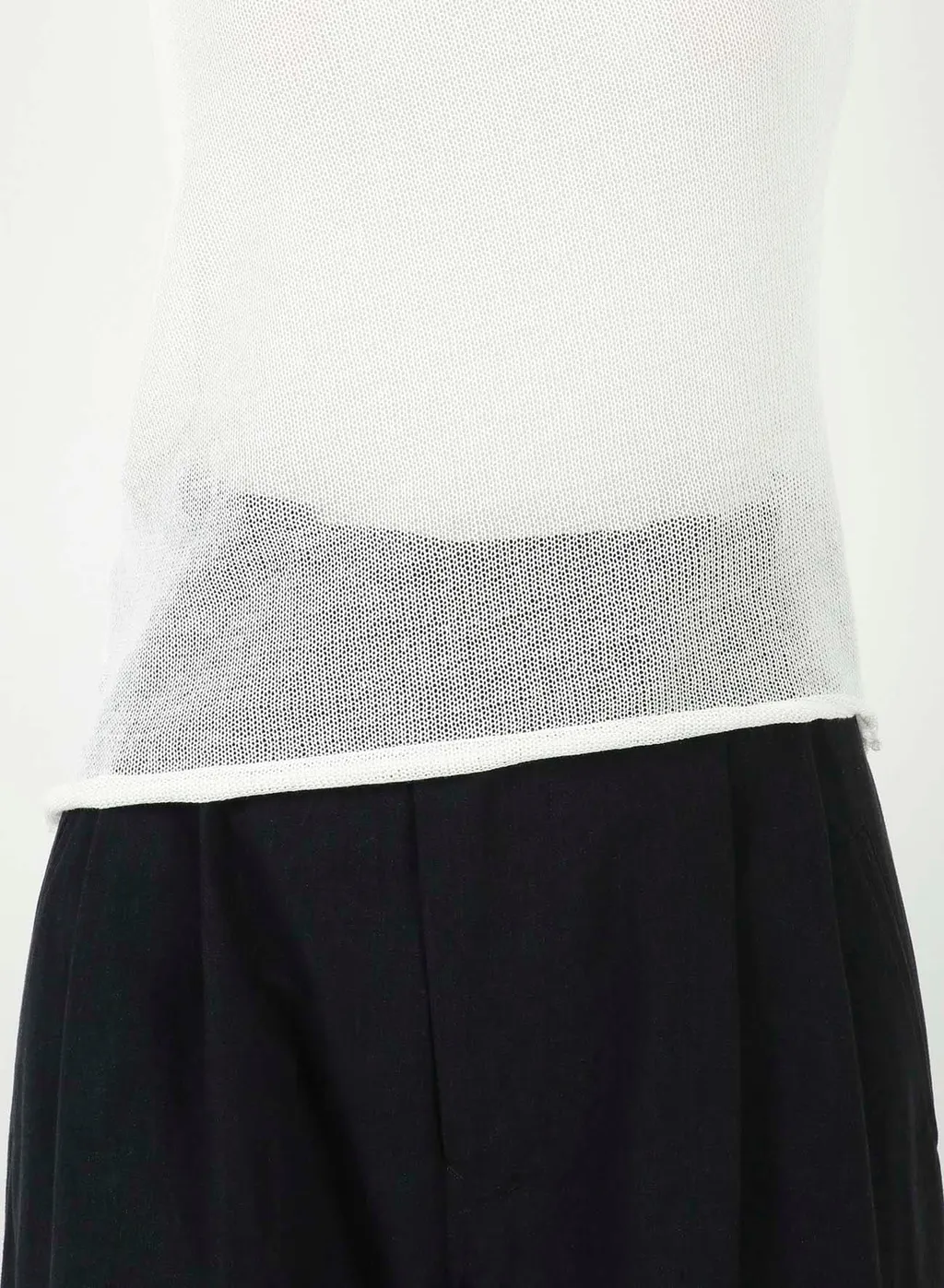 Cotton Faux Linen Knit Asymme Tank Top