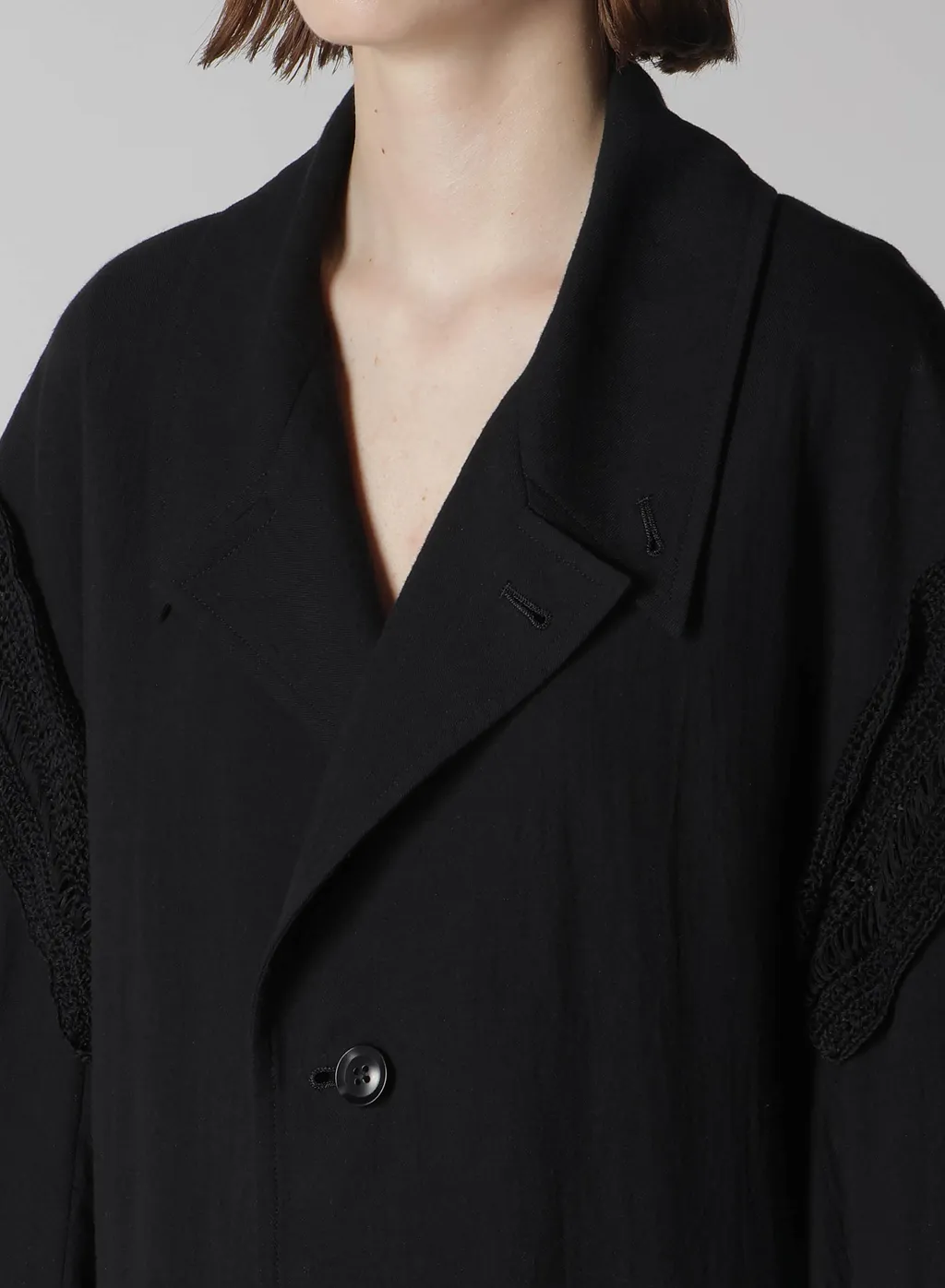 Cotton Flax Viyella Crochet Big Jacket
