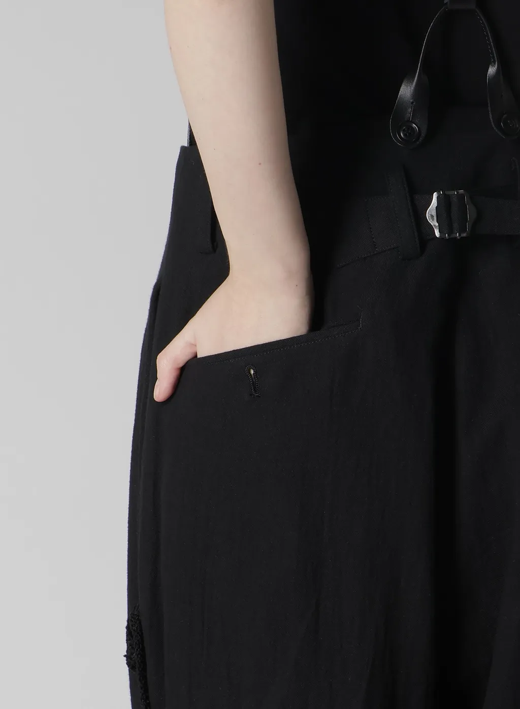 Cotton Flax Viyella Crochet Suspender Pants
