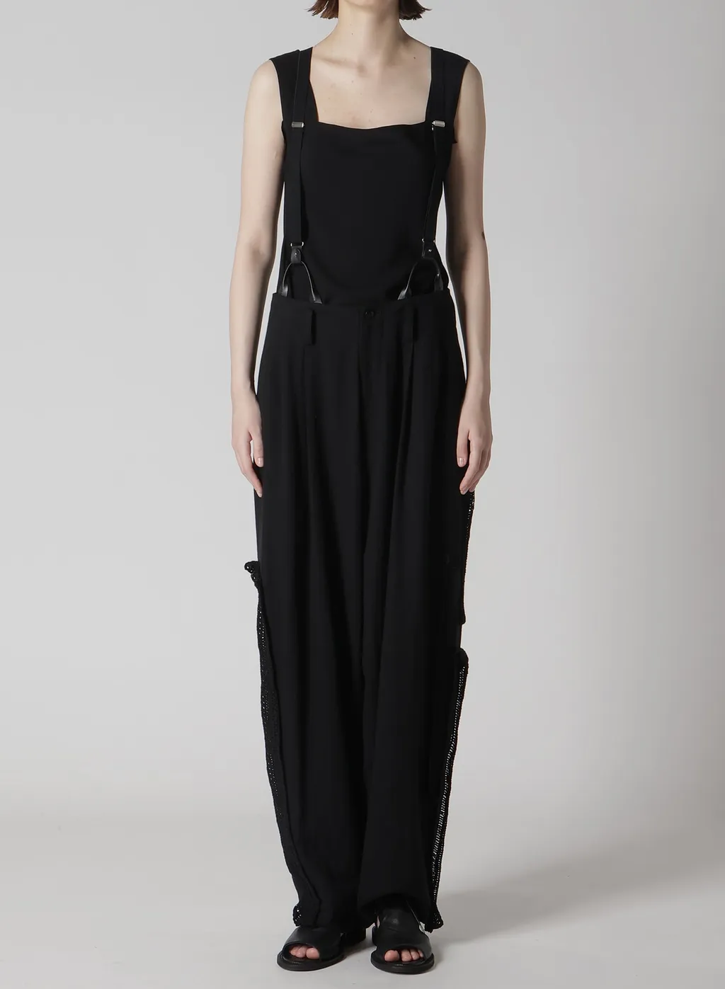 Cotton Flax Viyella Crochet Suspender Pants