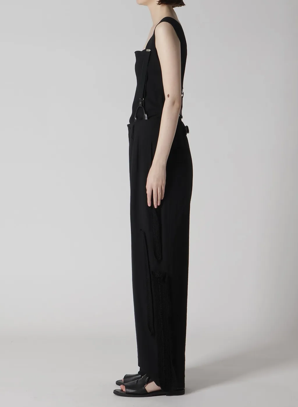 Cotton Flax Viyella Crochet Suspender Pants