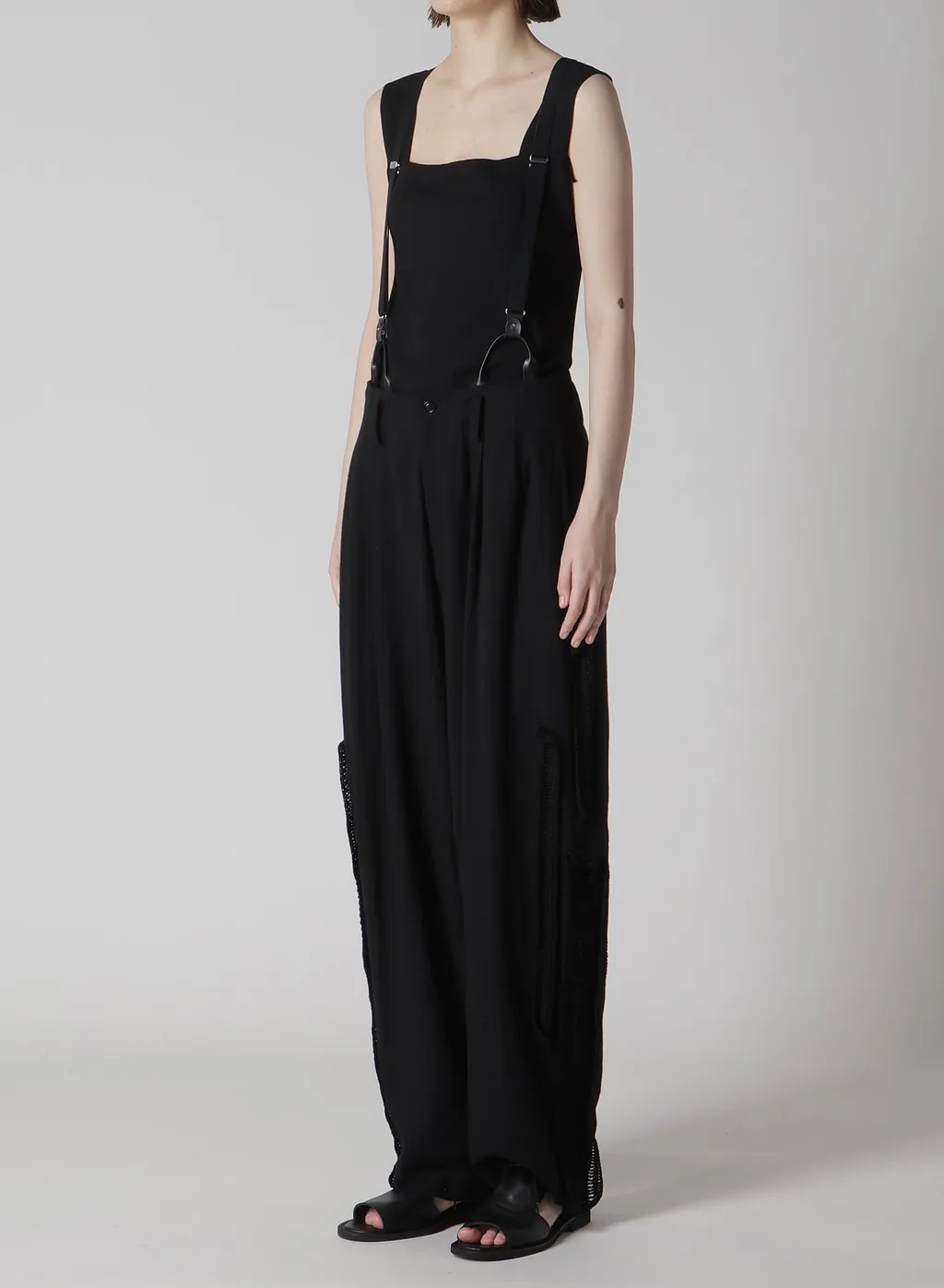 Cotton Flax Viyella Crochet Suspender Pants