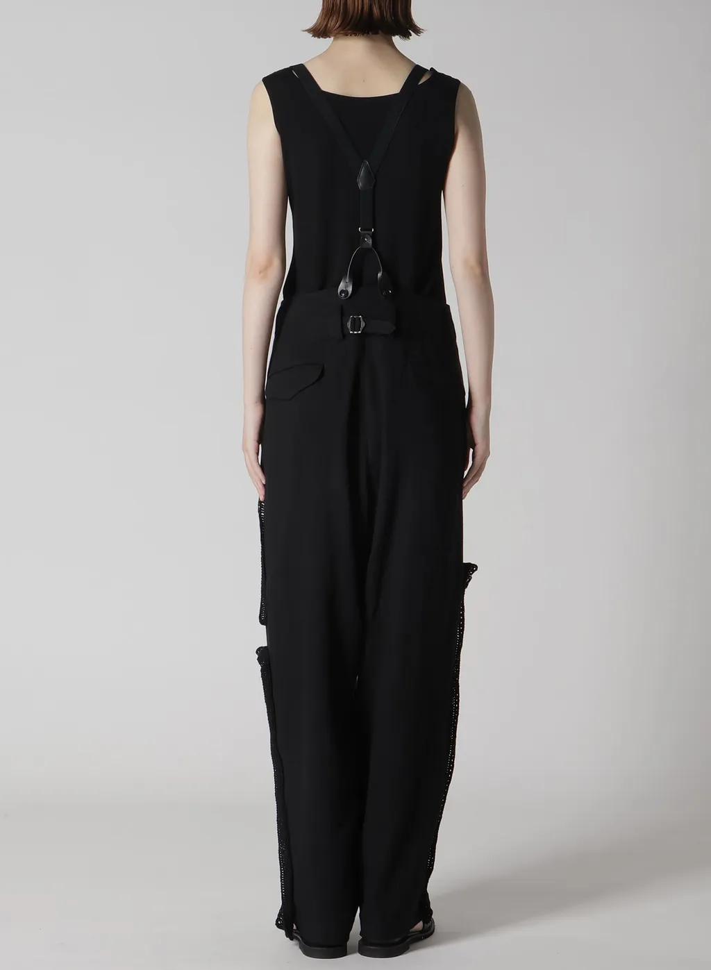 Cotton Flax Viyella Crochet Suspender Pants