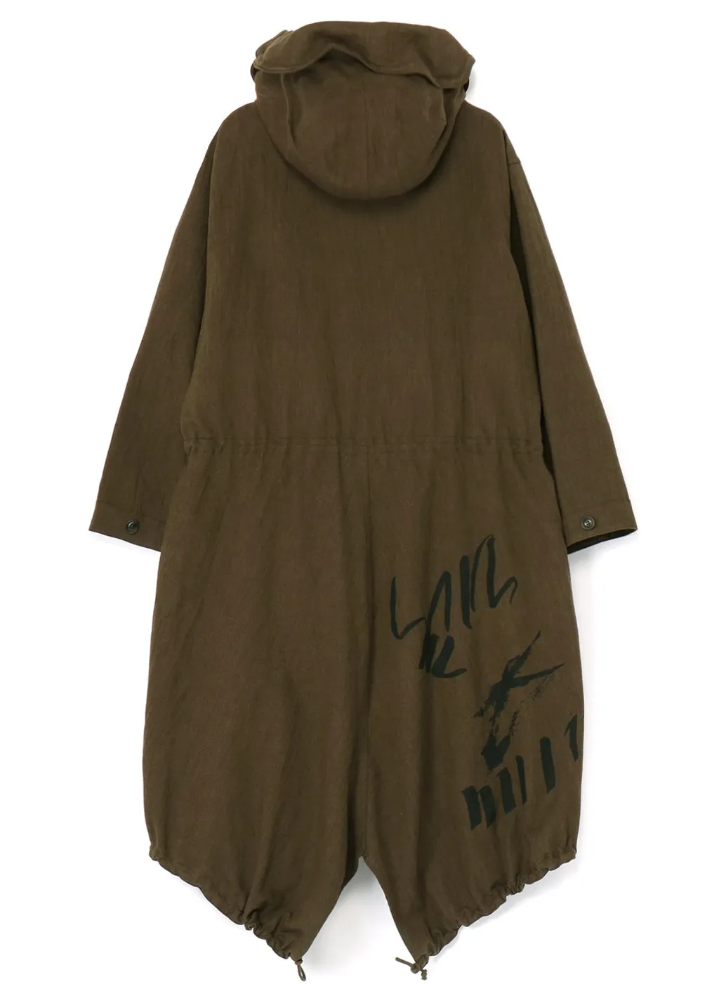Cotton/Linen Mole Skin Random Drawing Printed Parka