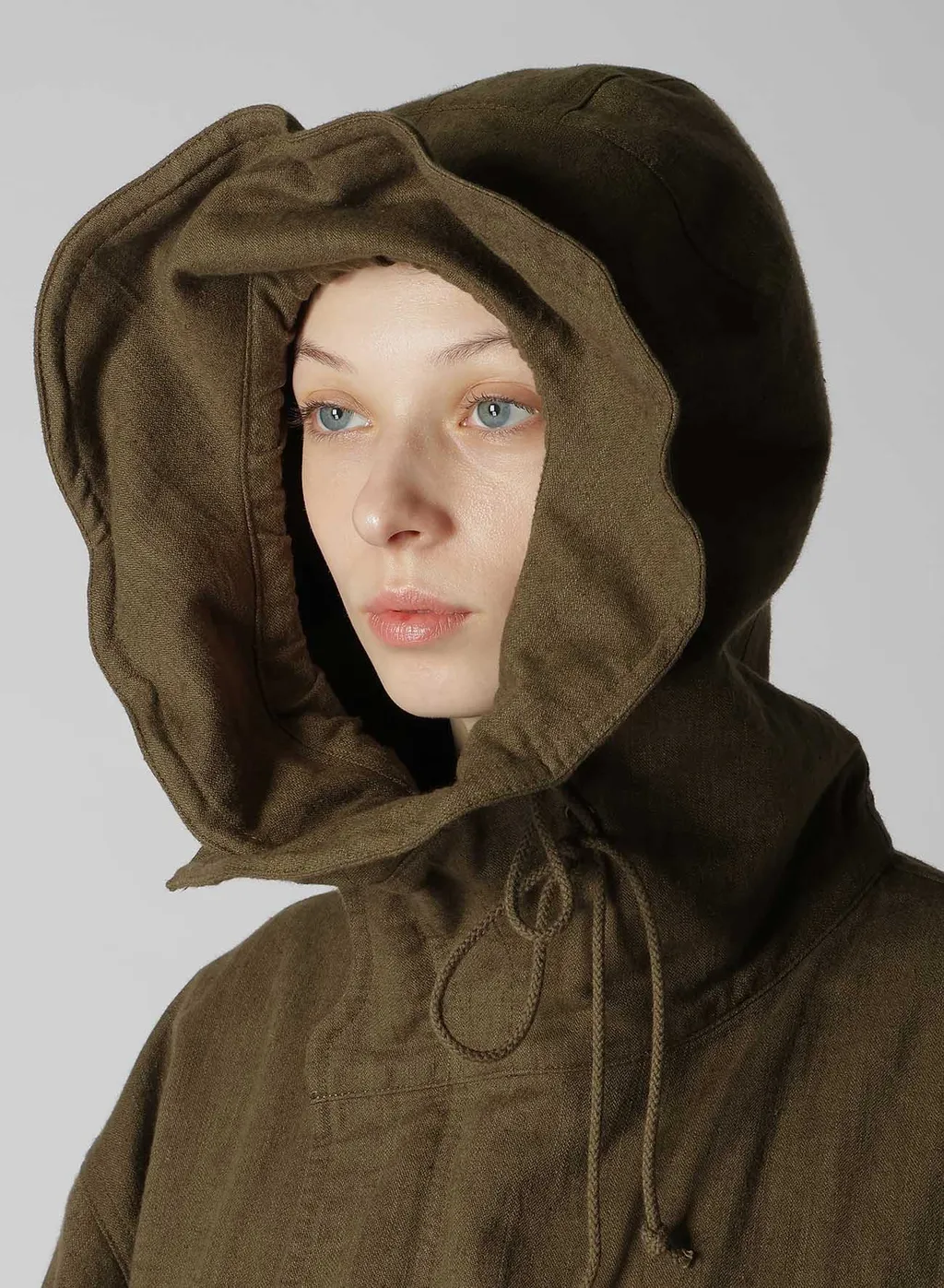 Cotton/Linen Mole Skin Random Drawing Printed Parka