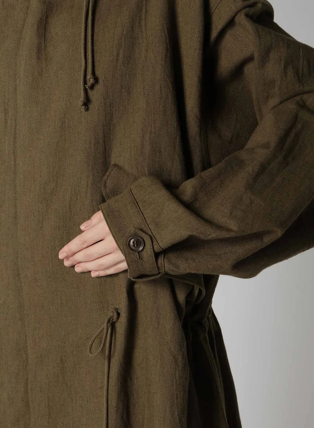 Cotton/Linen Mole Skin Random Drawing Printed Parka