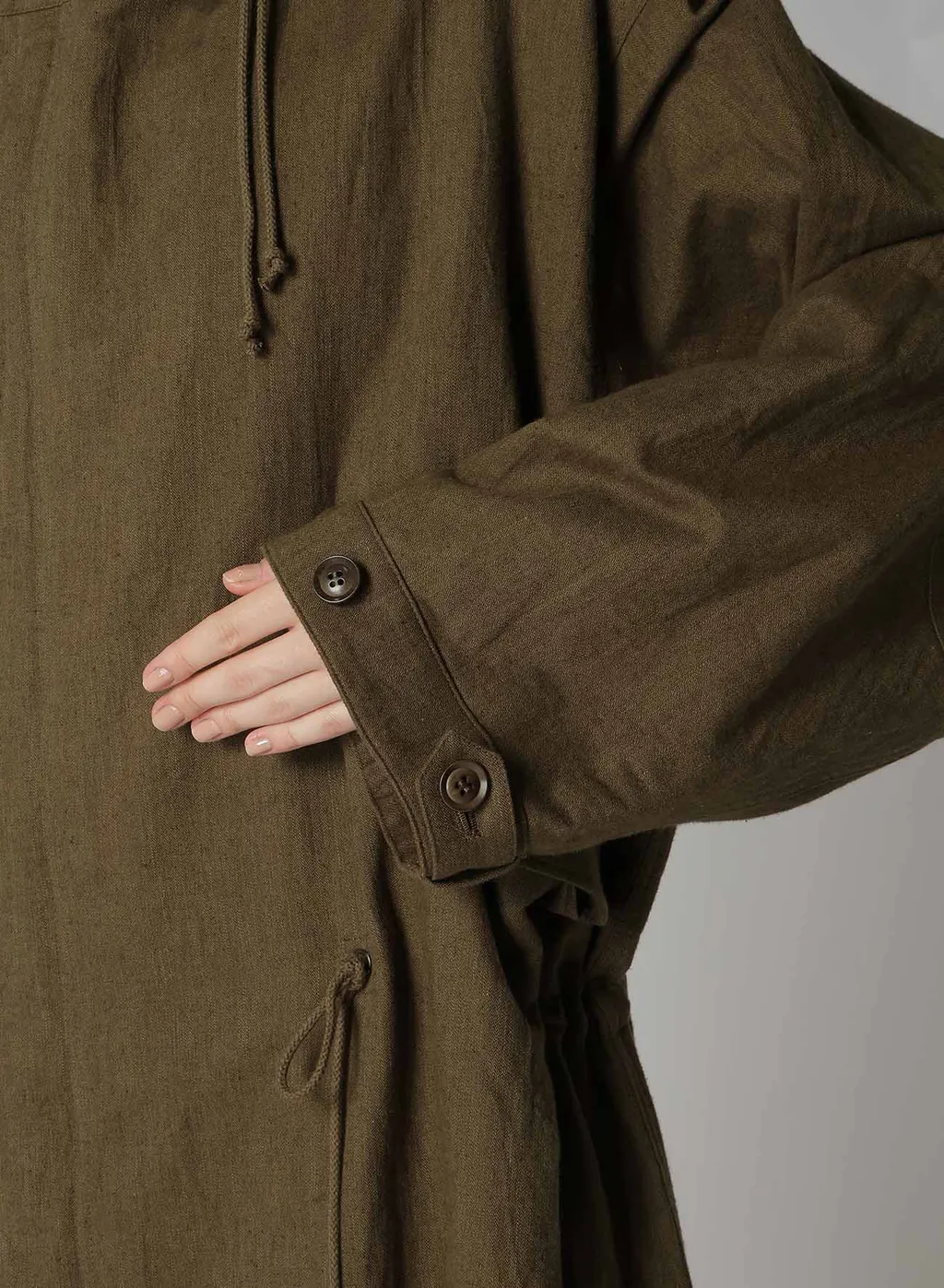 Cotton/Linen Mole Skin Random Drawing Printed Parka