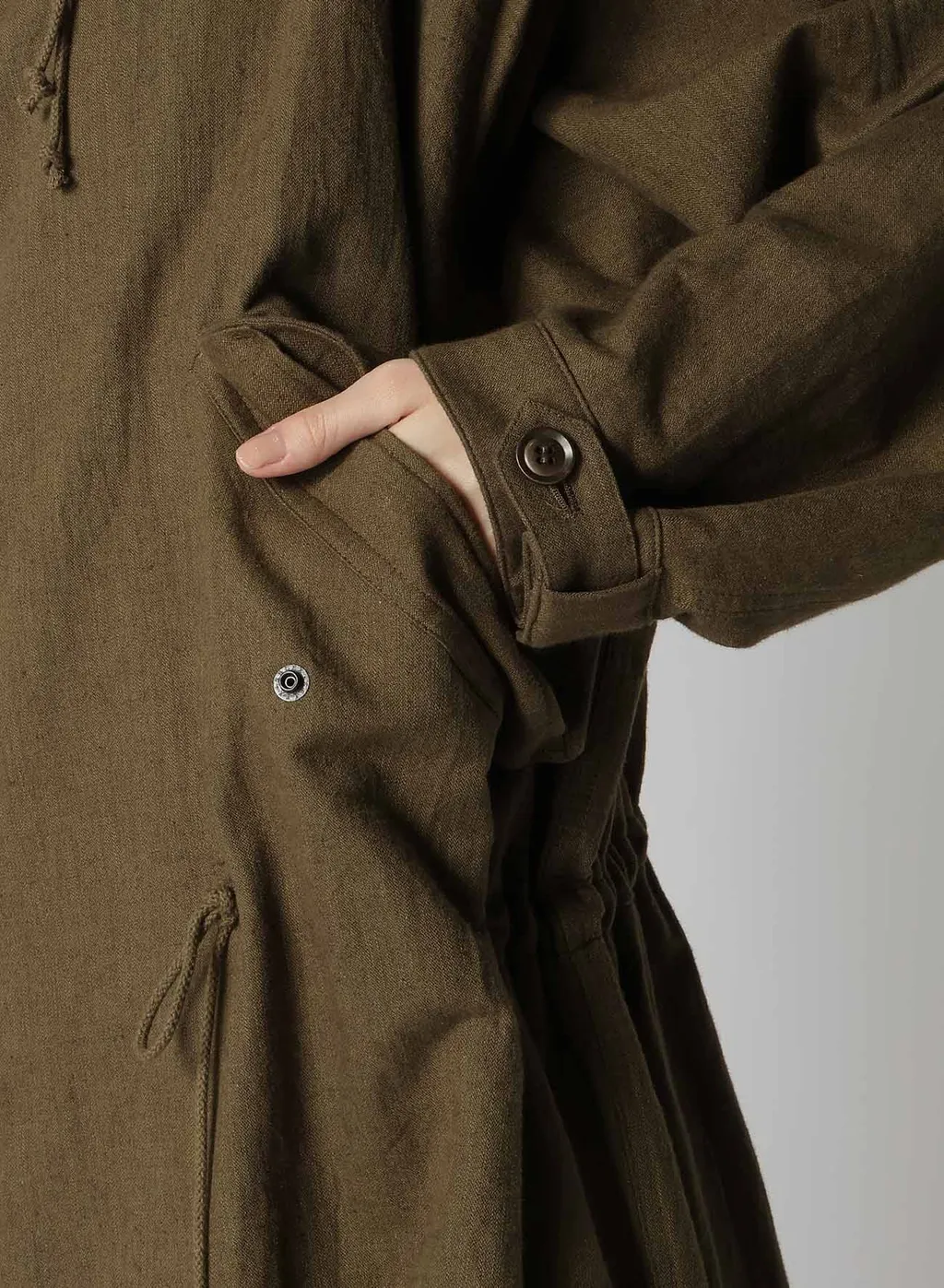 Cotton/Linen Mole Skin Random Drawing Printed Parka