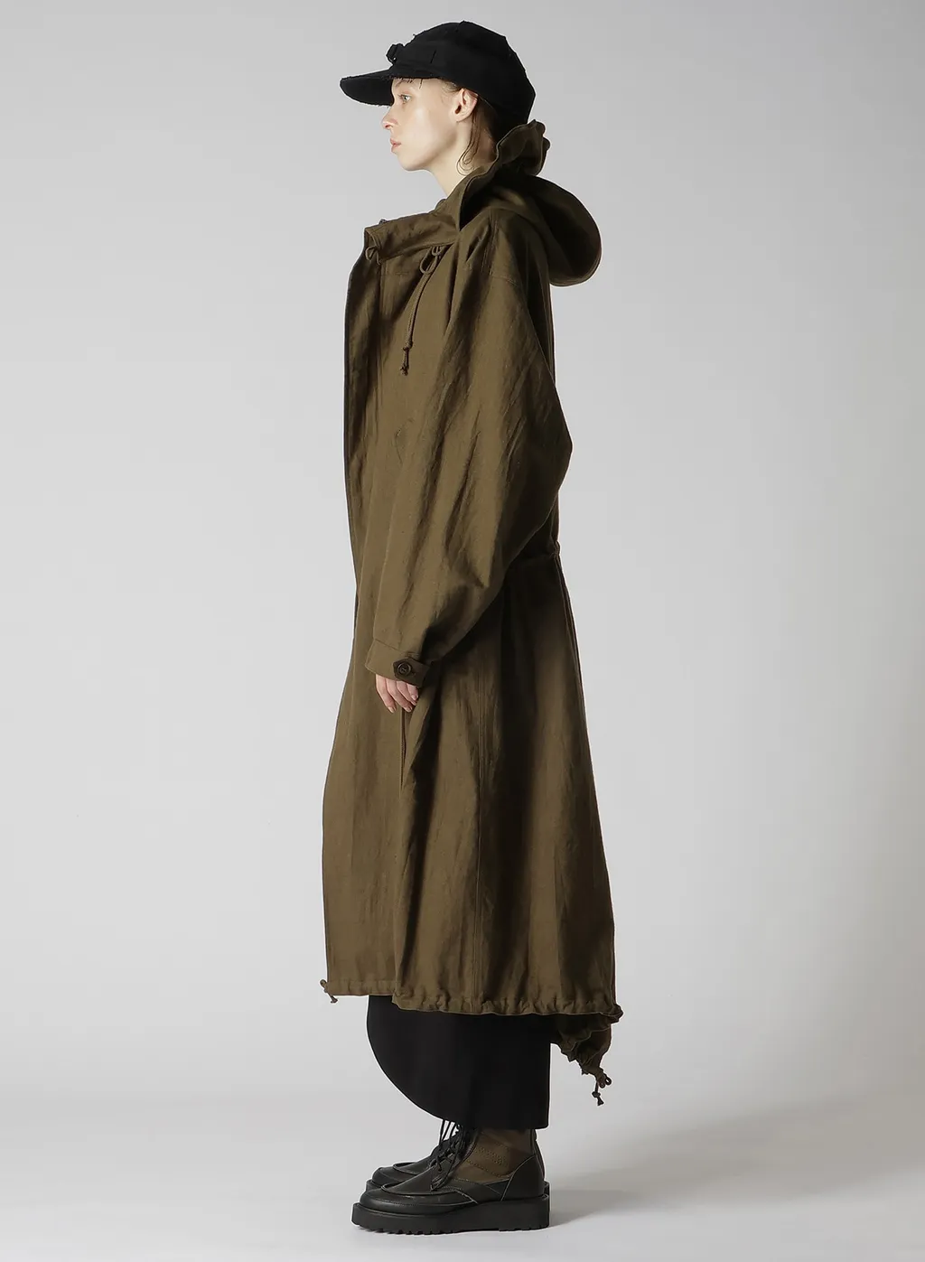 Cotton/Linen Mole Skin Random Drawing Printed Parka