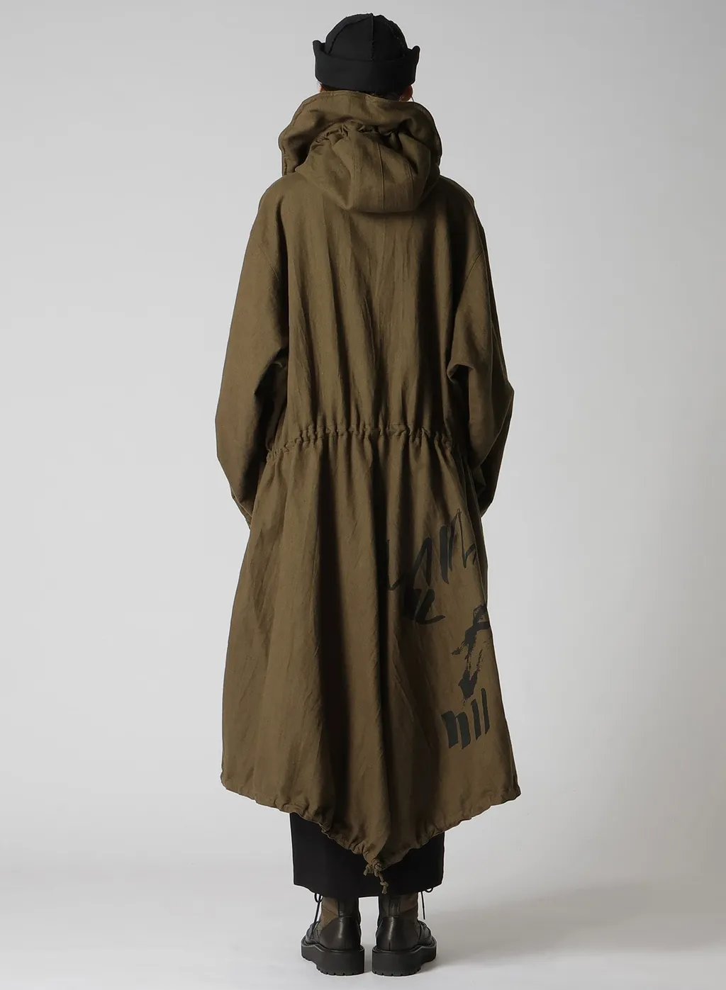 Cotton/Linen Mole Skin Random Drawing Printed Parka