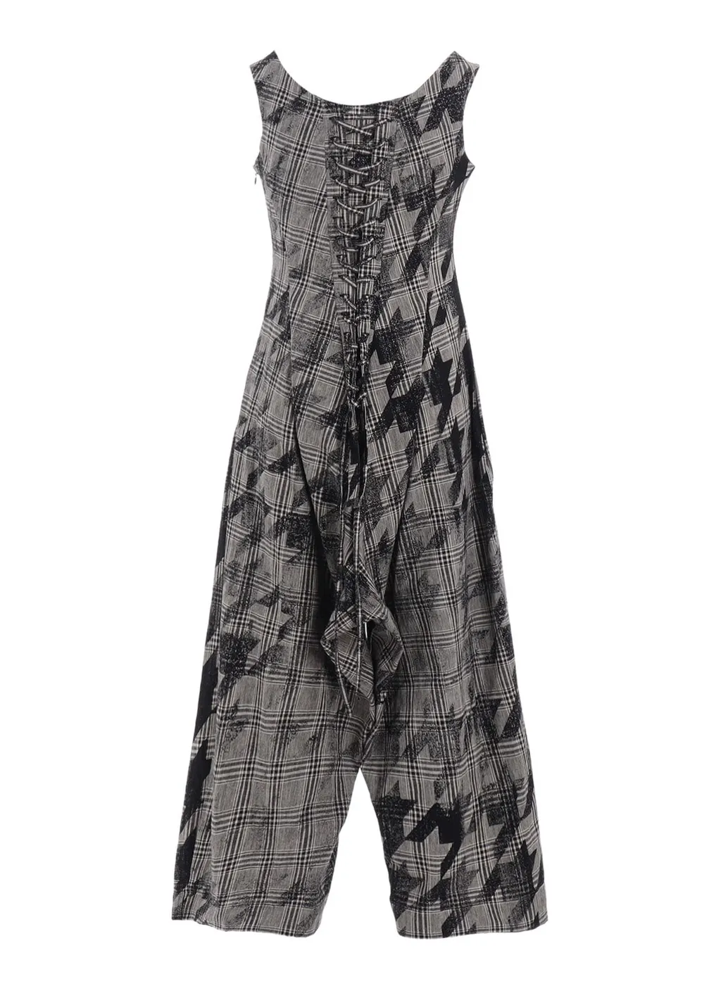 Cotton/Linen Plaid×Big Houndstooth Overalls