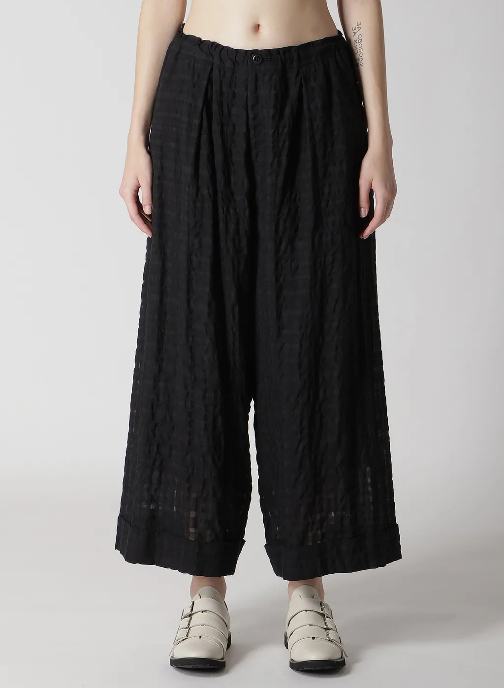 Plaid Front Tucked Mackin Pants