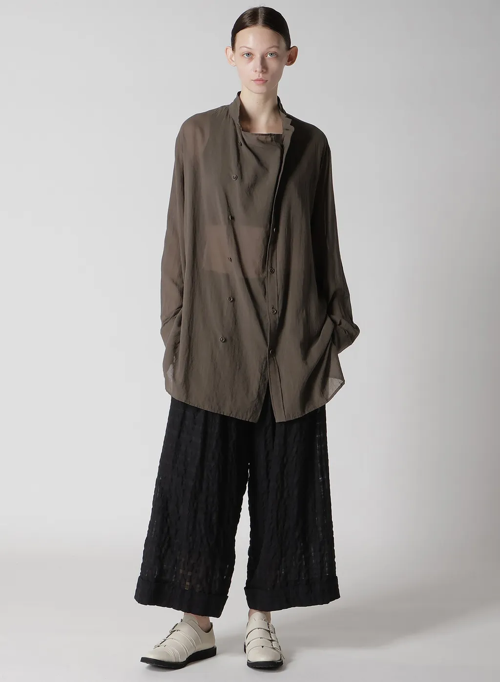 Plaid Front Tucked Mackin Pants