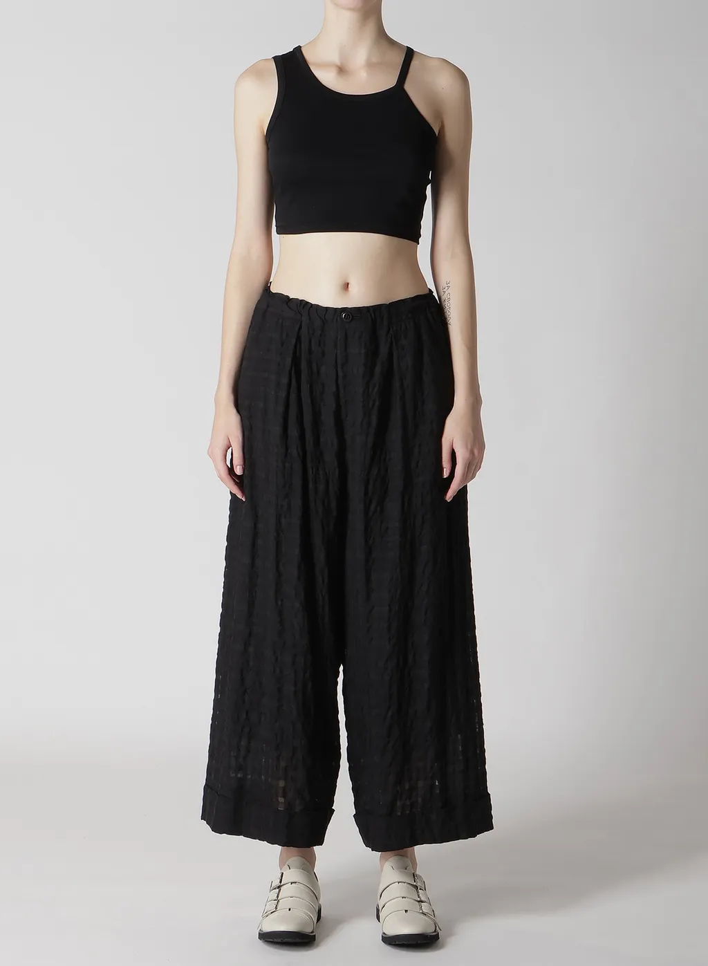 Plaid Front Tucked Mackin Pants