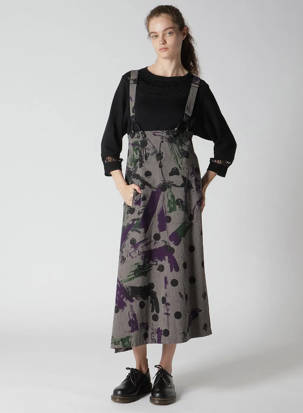 Heather Polka Dot Suspender Skirt