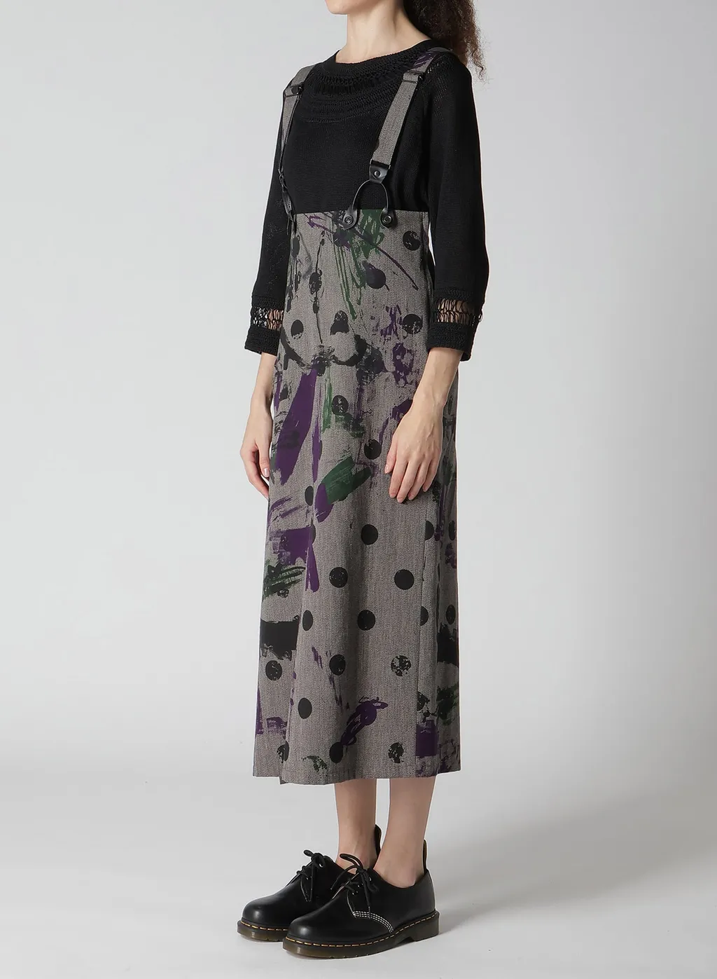 Heather Polka Dot Suspender Skirt