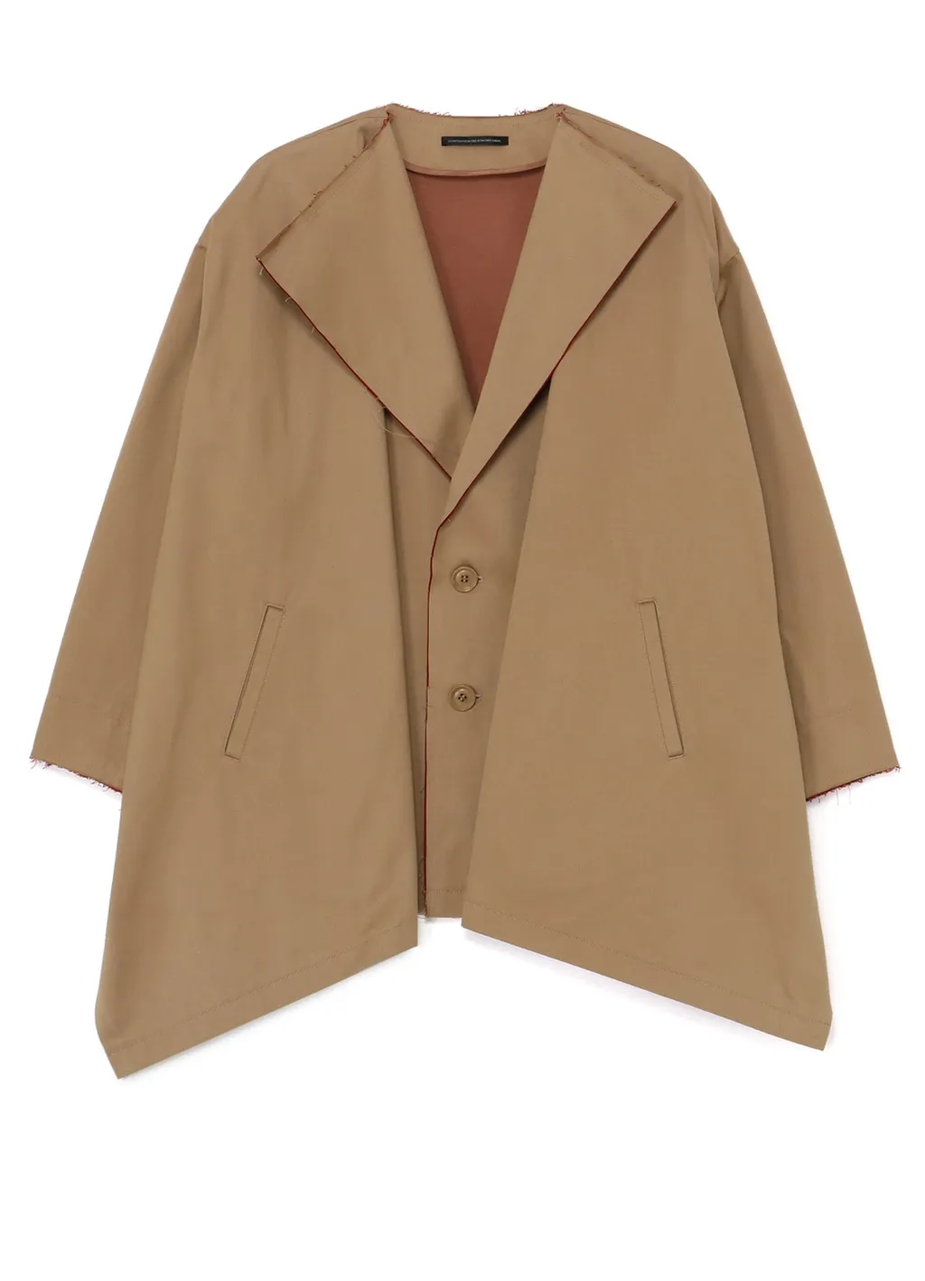 Double Faced Twill No Collar Short Coat