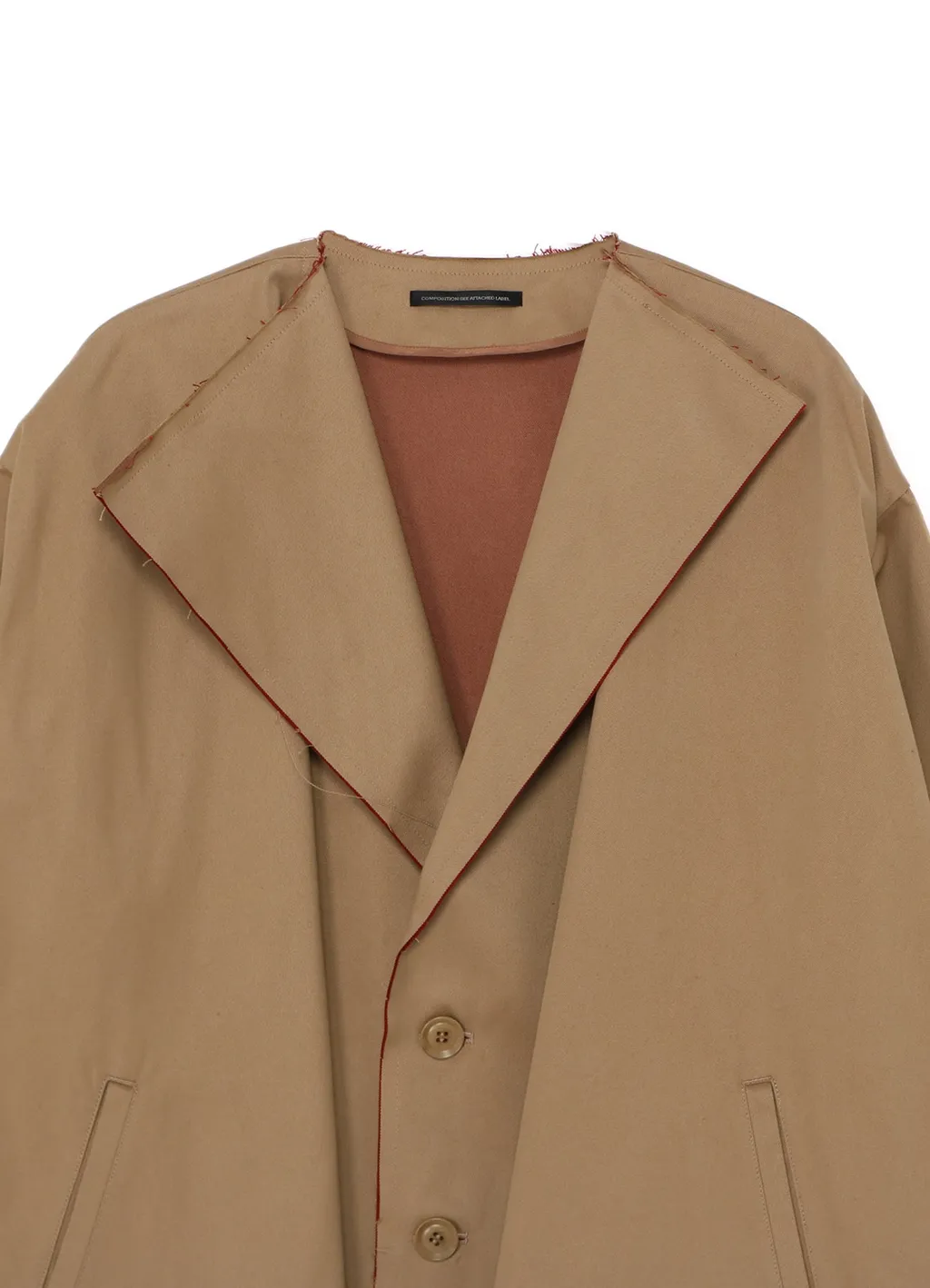 Double Faced Twill No Collar Short Coat