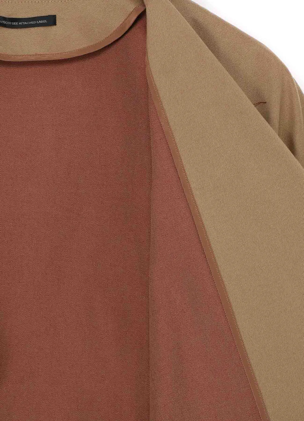 Double Faced Twill No Collar Short Coat