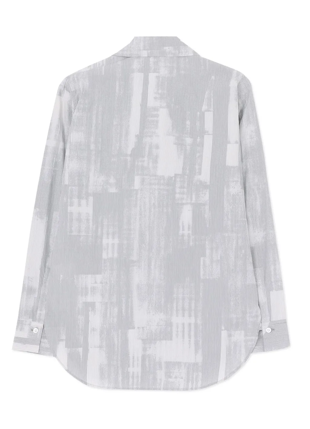 Typewriter Stripe Bow Collar Blouse