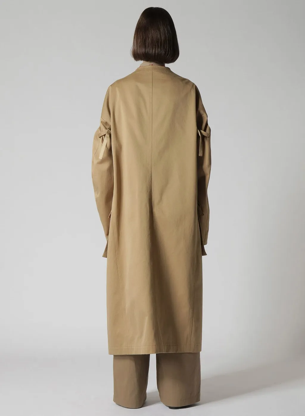 Double Faced Twill No Collar Coat