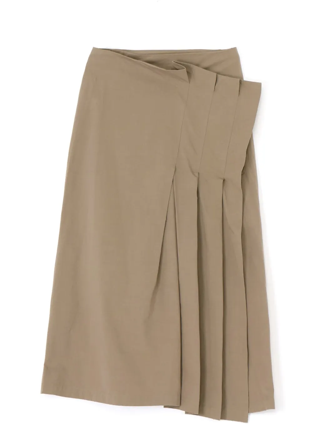 Light Twill Cotton Pleated Wrap Skirt