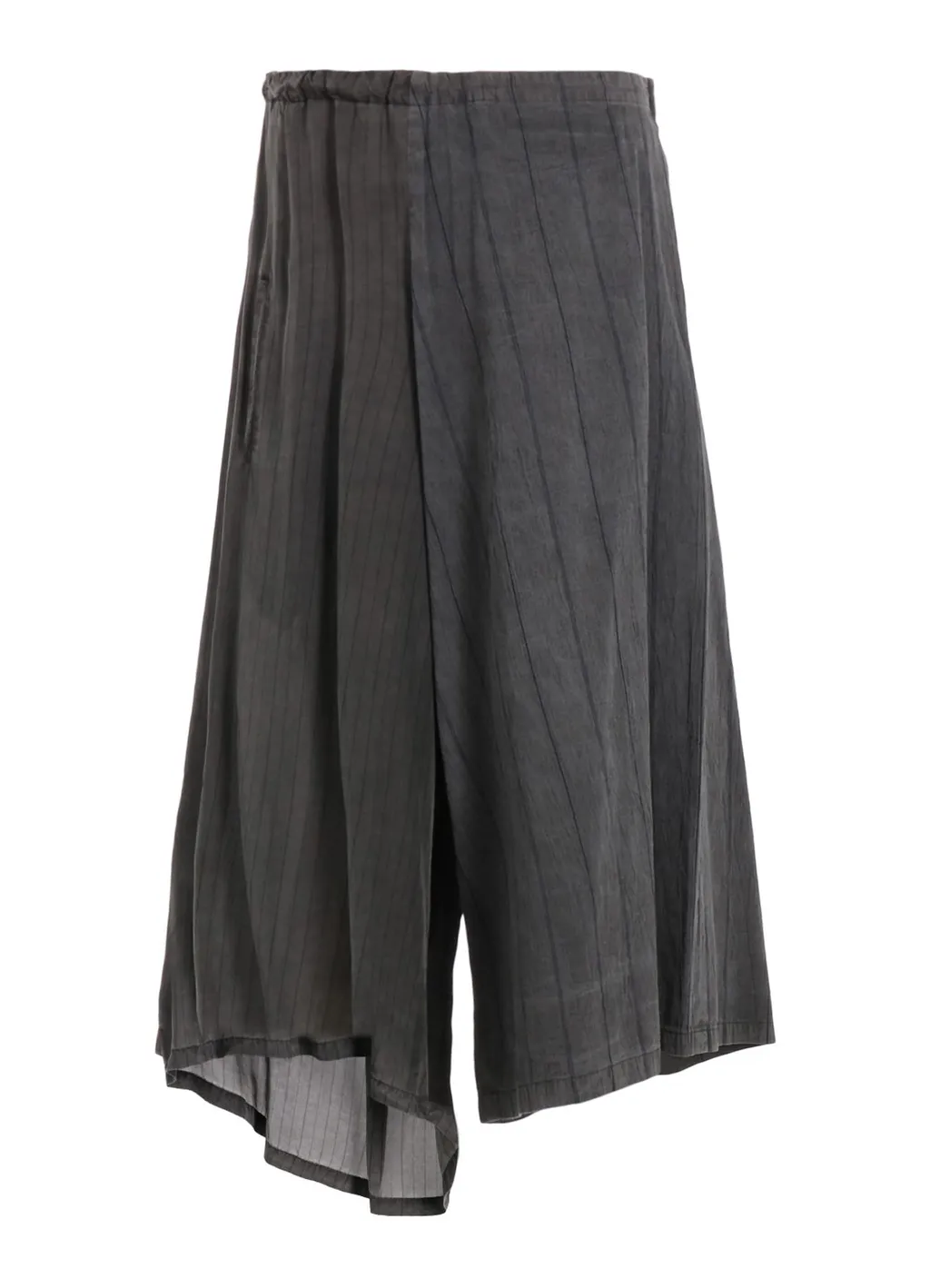 Washer Stripe Asymmetric Waist String Pants