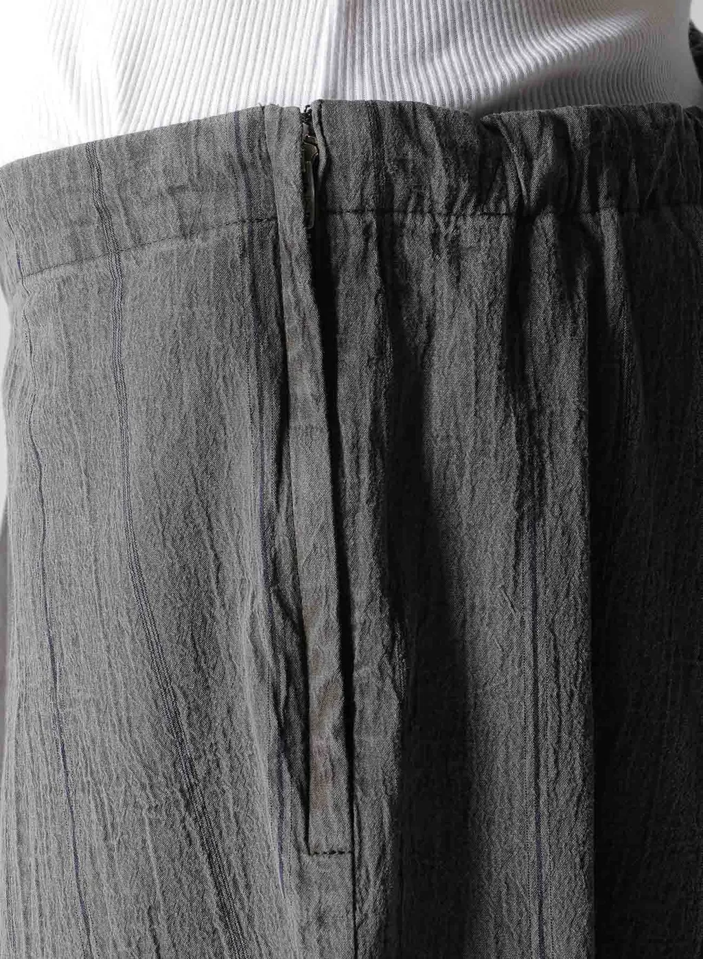 Washer Stripe Asymmetric Waist String Pants