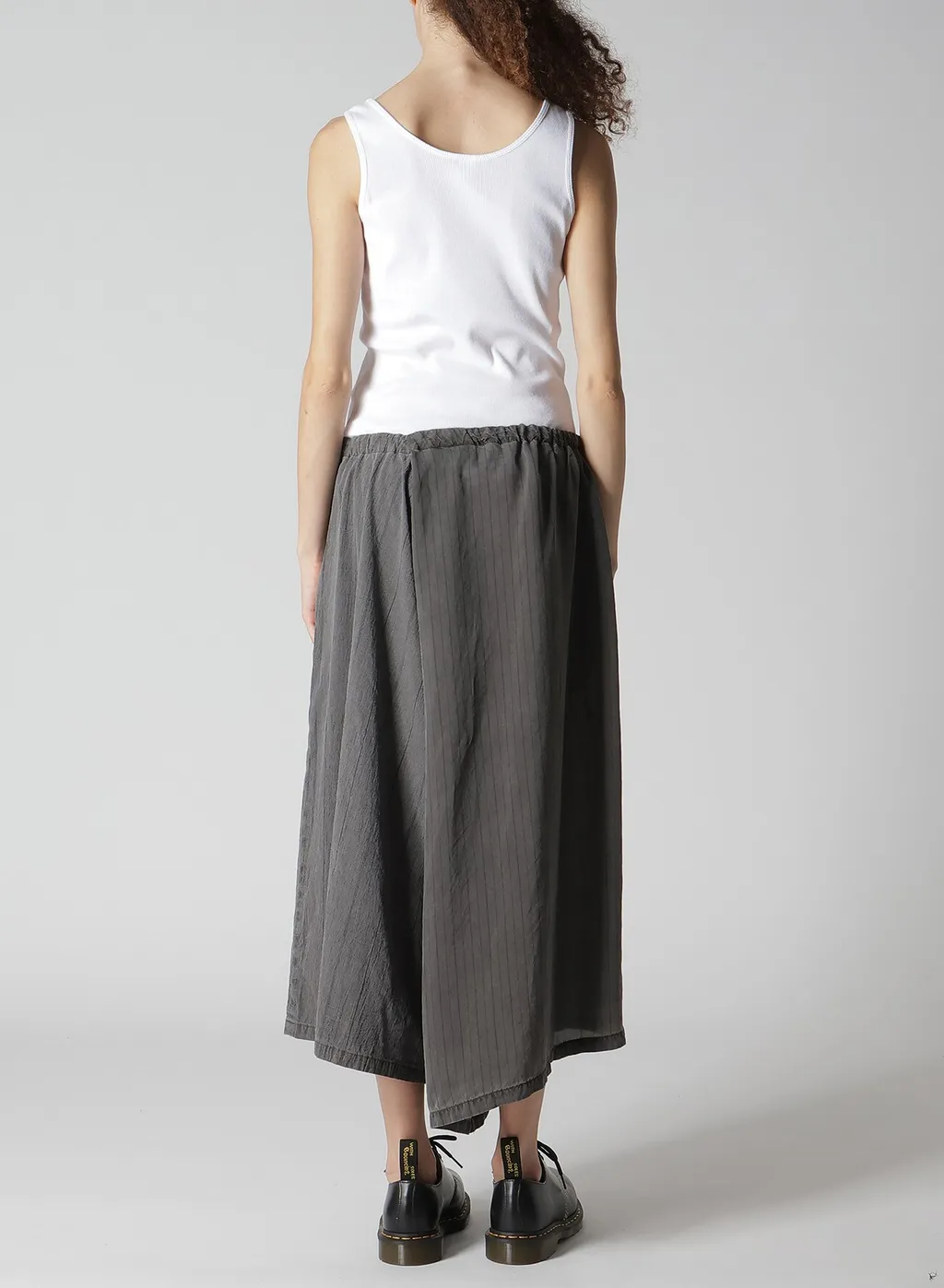 Washer Stripe Asymmetric Waist String Pants