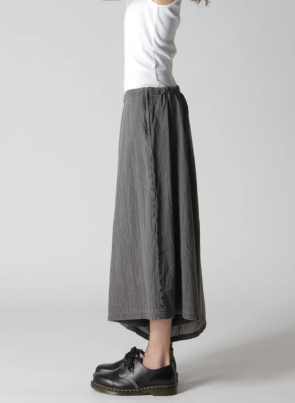 Washer Stripe Asymmetric Waist String Pants