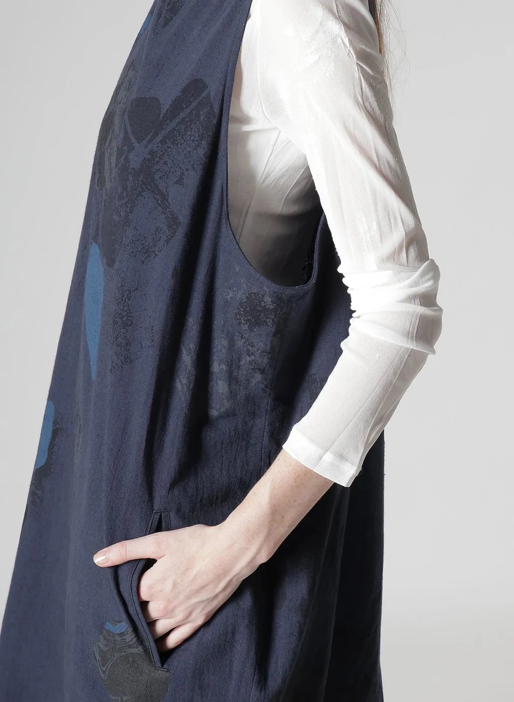 C/L Poplin Stone Design Sleeveless Dress