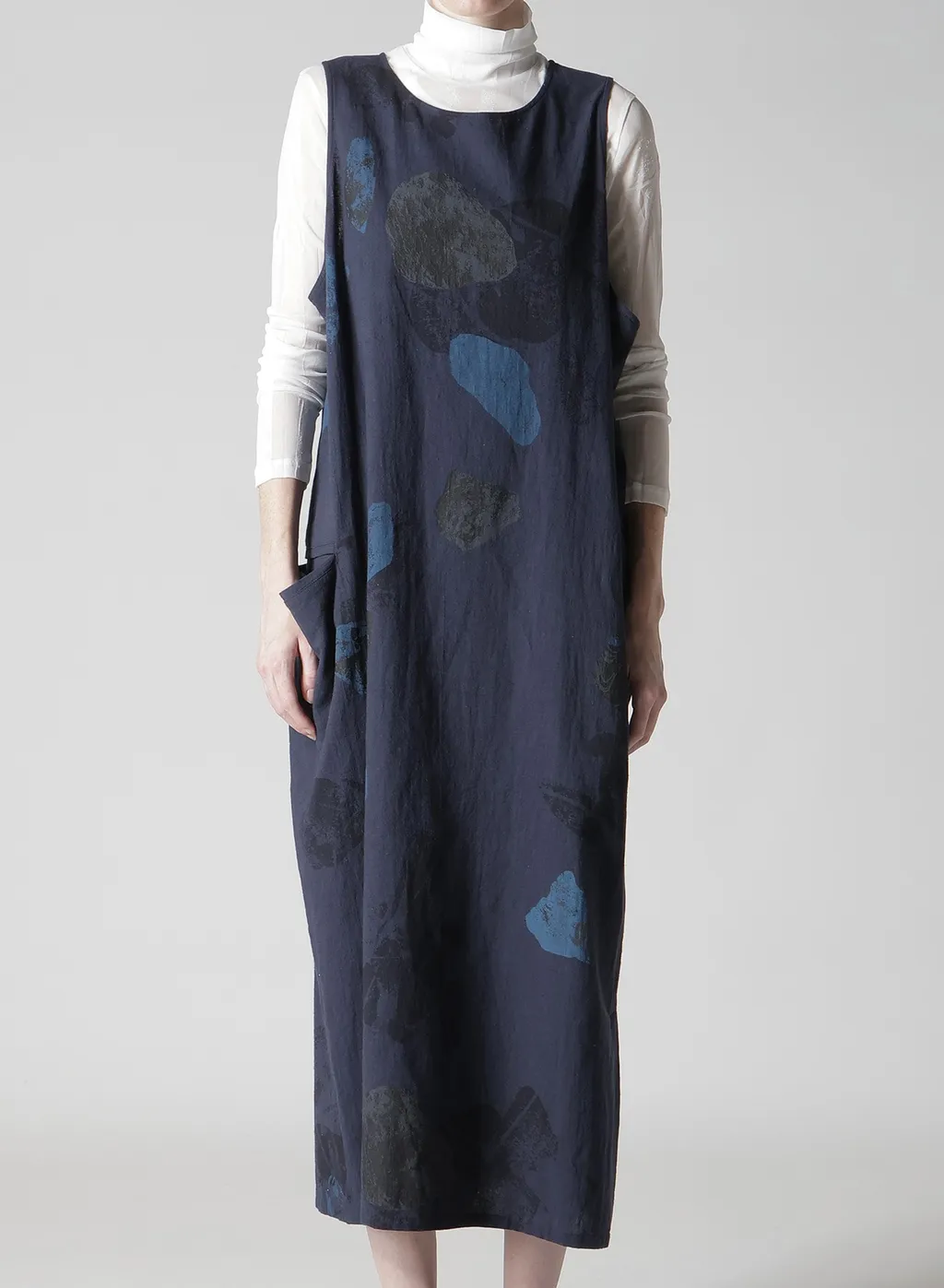 C/L Poplin Stone Design Sleeveless Dress
