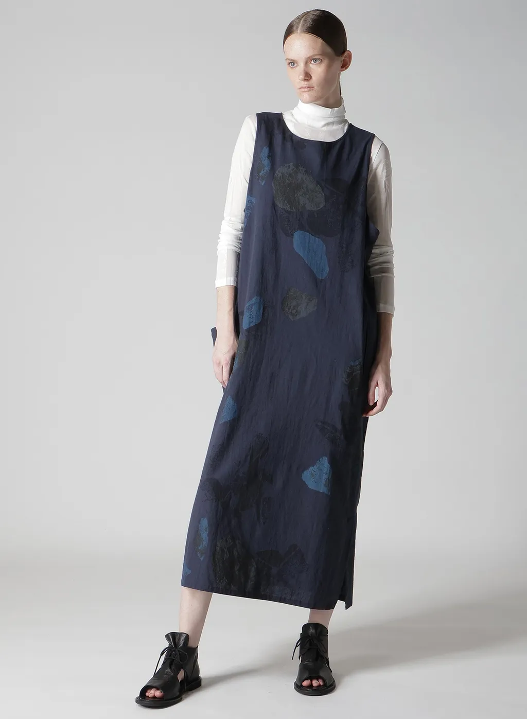 C/L Poplin Stone Design Sleeveless Dress