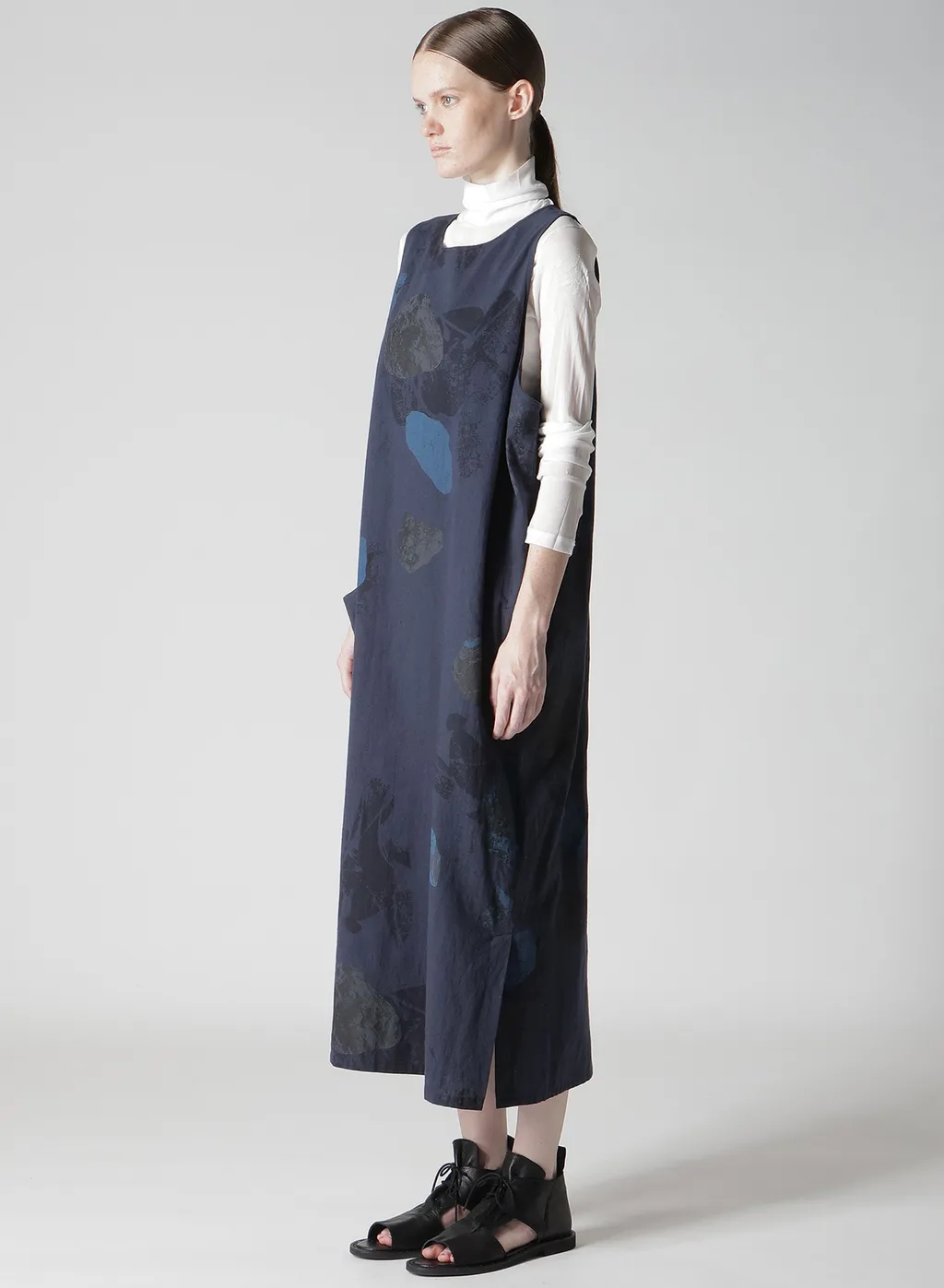 C/L Poplin Stone Design Sleeveless Dress