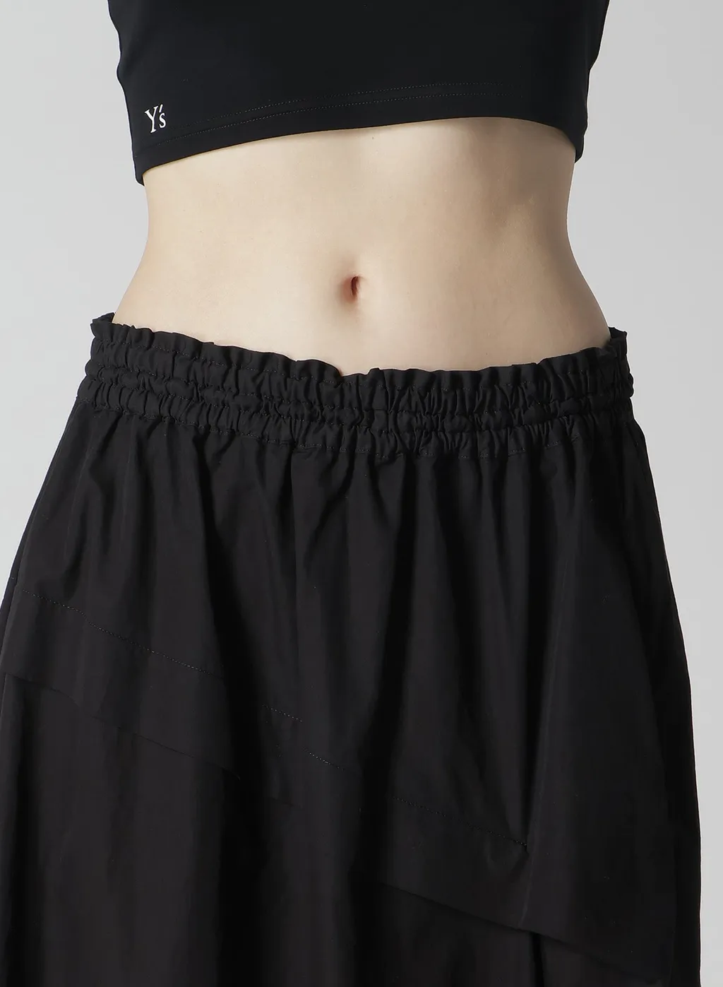Cotton Broad Garment Dyeing Right Tucked Asymmetric Skirt