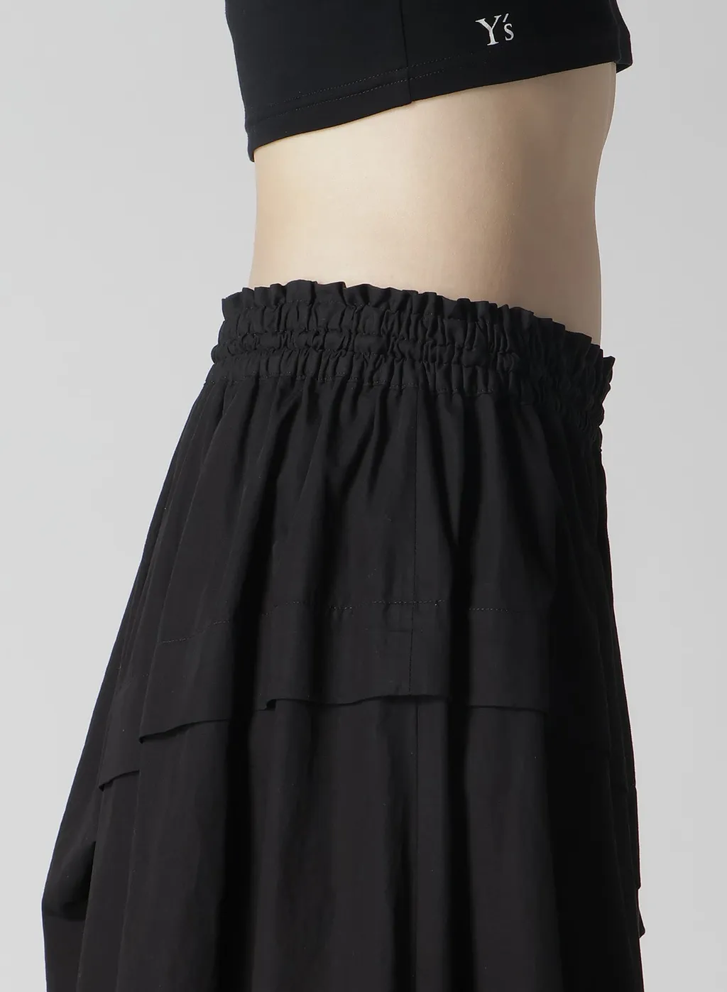 Cotton Broad Garment Dyeing Right Tucked Asymmetric Skirt
