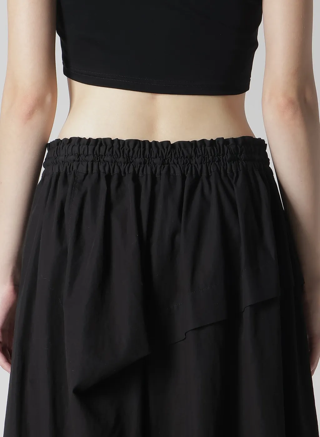 Cotton Broad Garment Dyeing Right Tucked Asymmetric Skirt