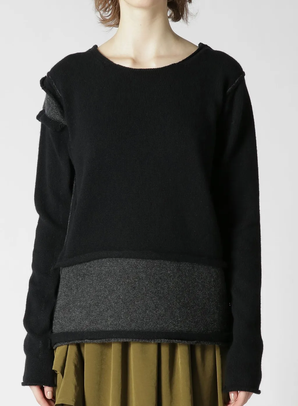Wool Blend Ripped Detail Pullover