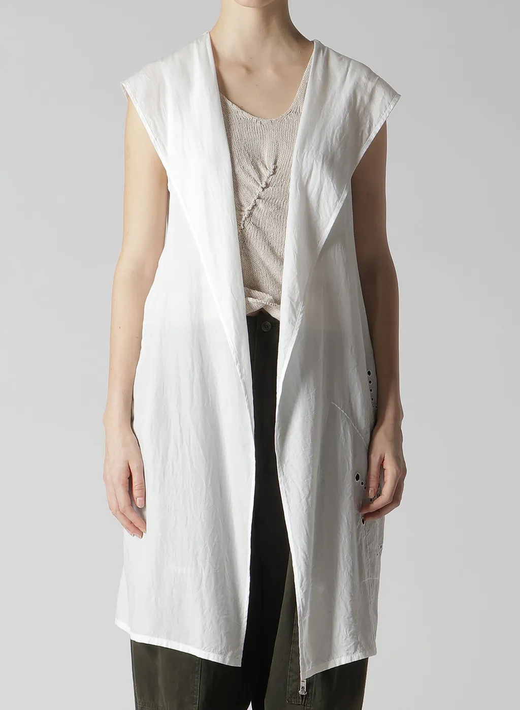 Cupro/Dungaree Baller Lace Hoodie Vest