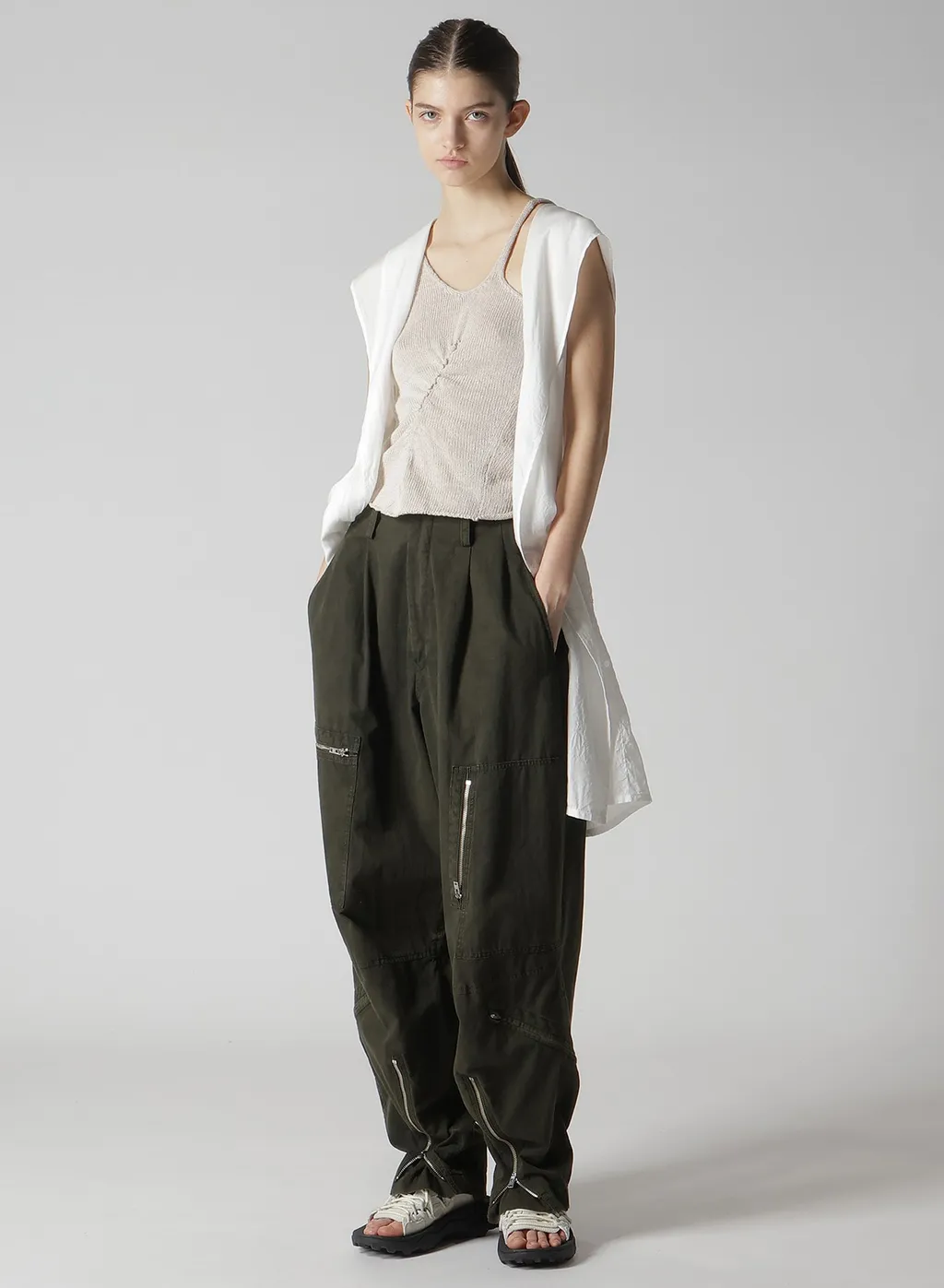 Cupro/Dungaree Baller Lace Hoodie Vest