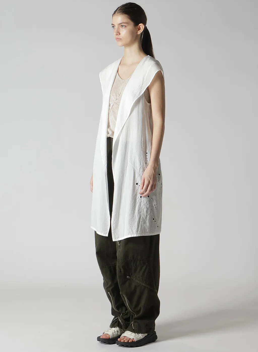 Cupro/Dungaree Baller Lace Hoodie Vest