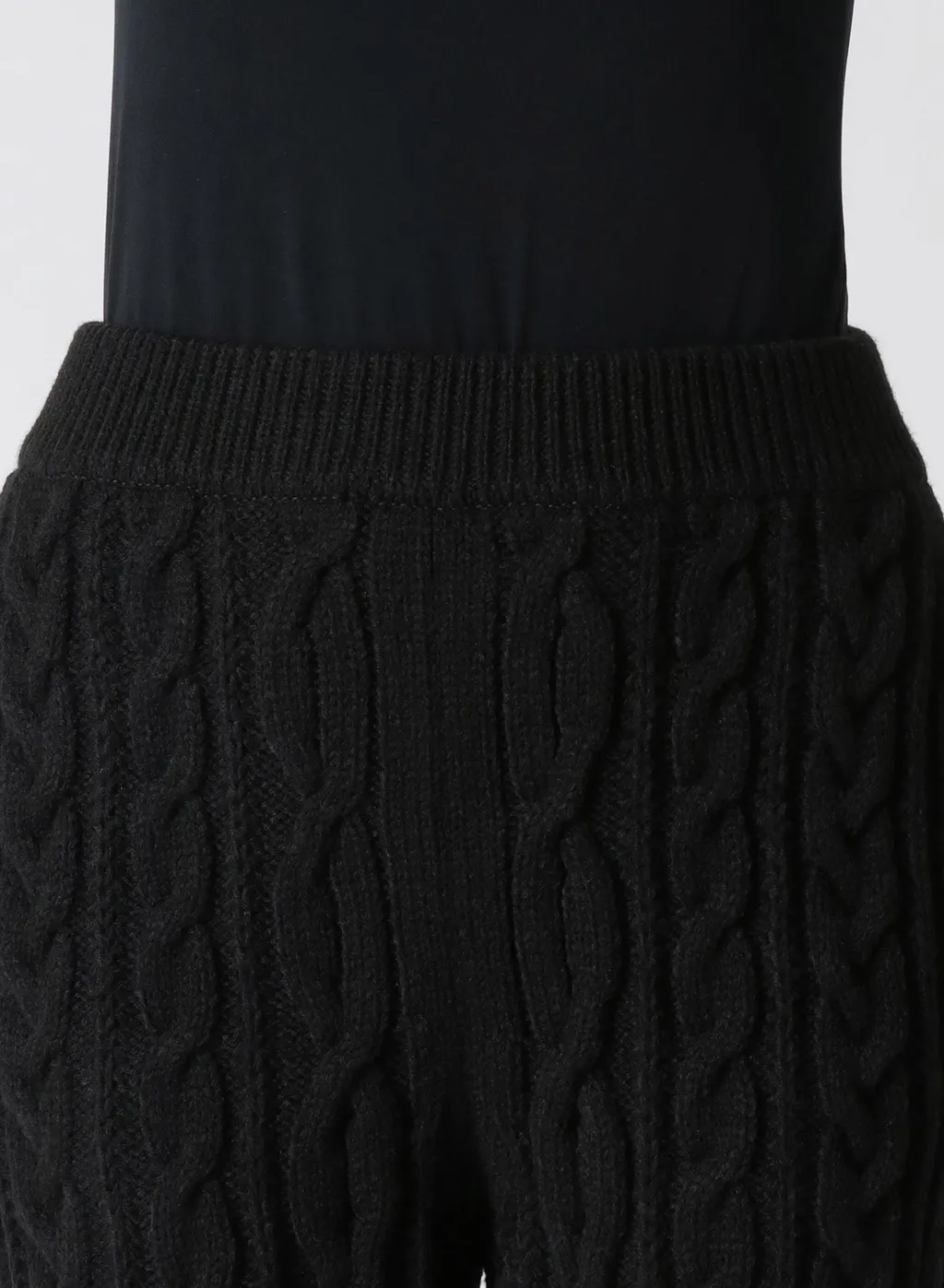 Acrylic Wool Ripped Aran Knit Rib Pants