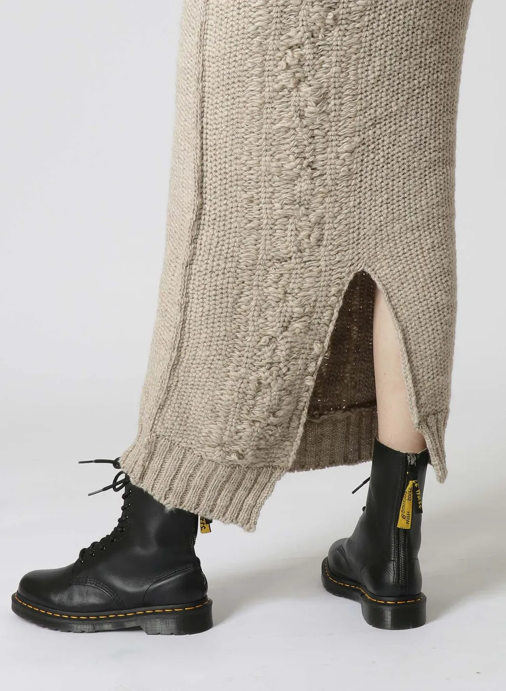 3G Tuck Robe Pattern Back Slit Skirt
