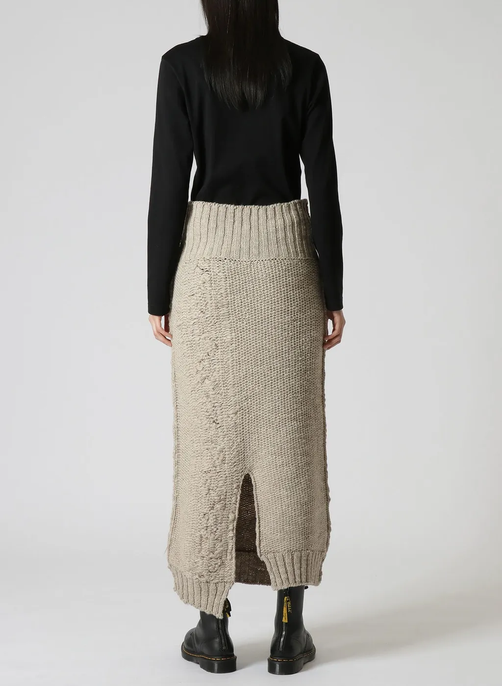 3G Tuck Robe Pattern Back Slit Skirt