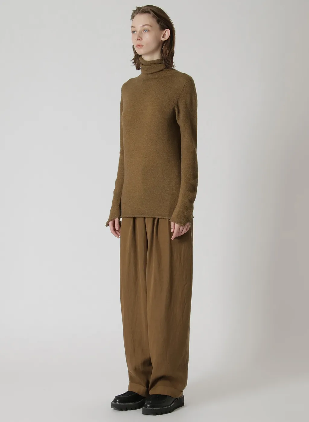 Alpaca Blend Drapey Sleeve Turtleneck
