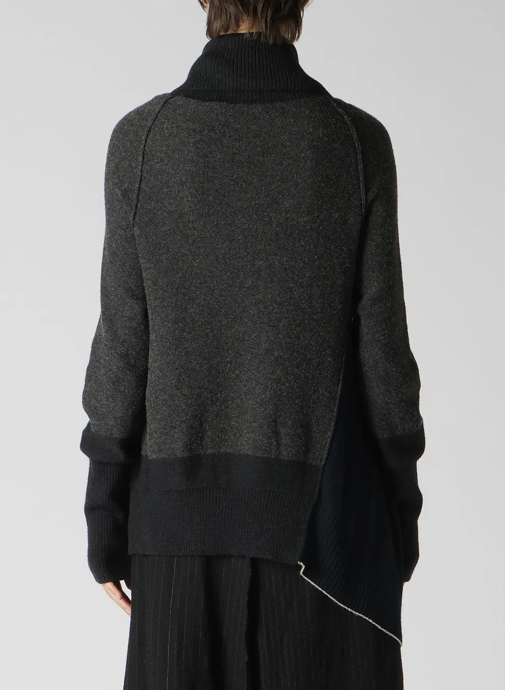 Reverse Stitches Side Drape Cardigan