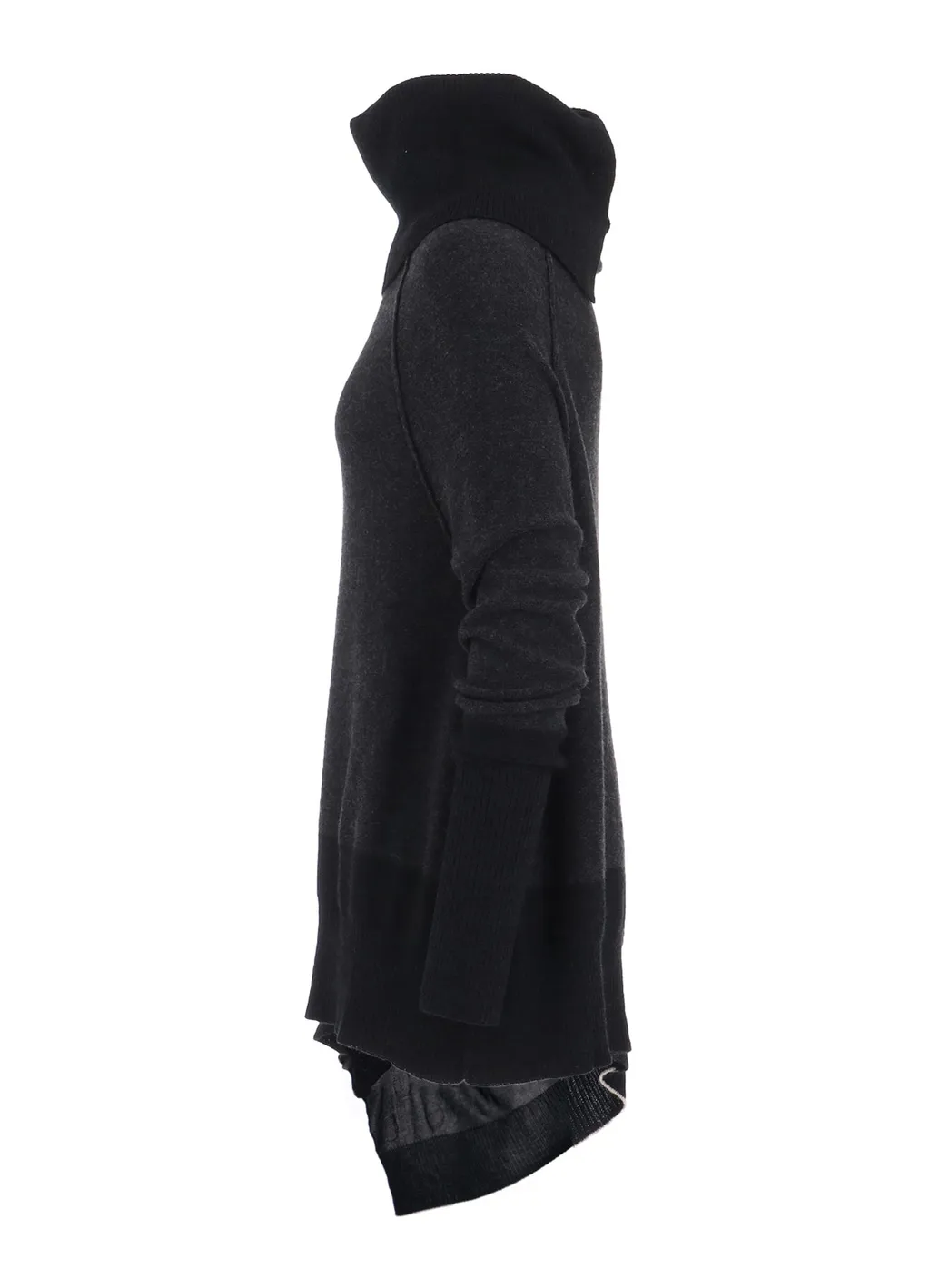 Reverse Stitches Off Neck Side Drape Knit